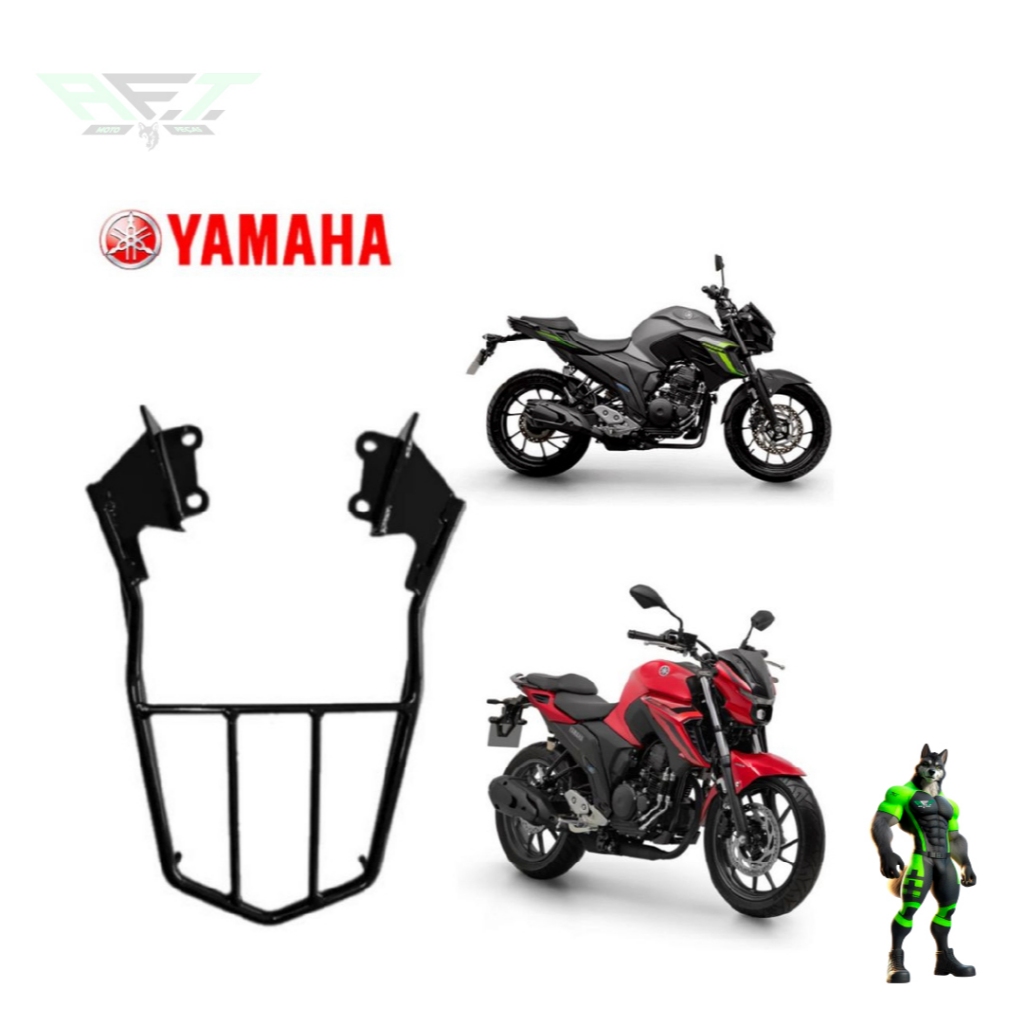 Suporte P/ Bau Bagageiro Grelha Churrasqueira FAZER FZ25 MODELO 18/25 PRETO (MACICO)