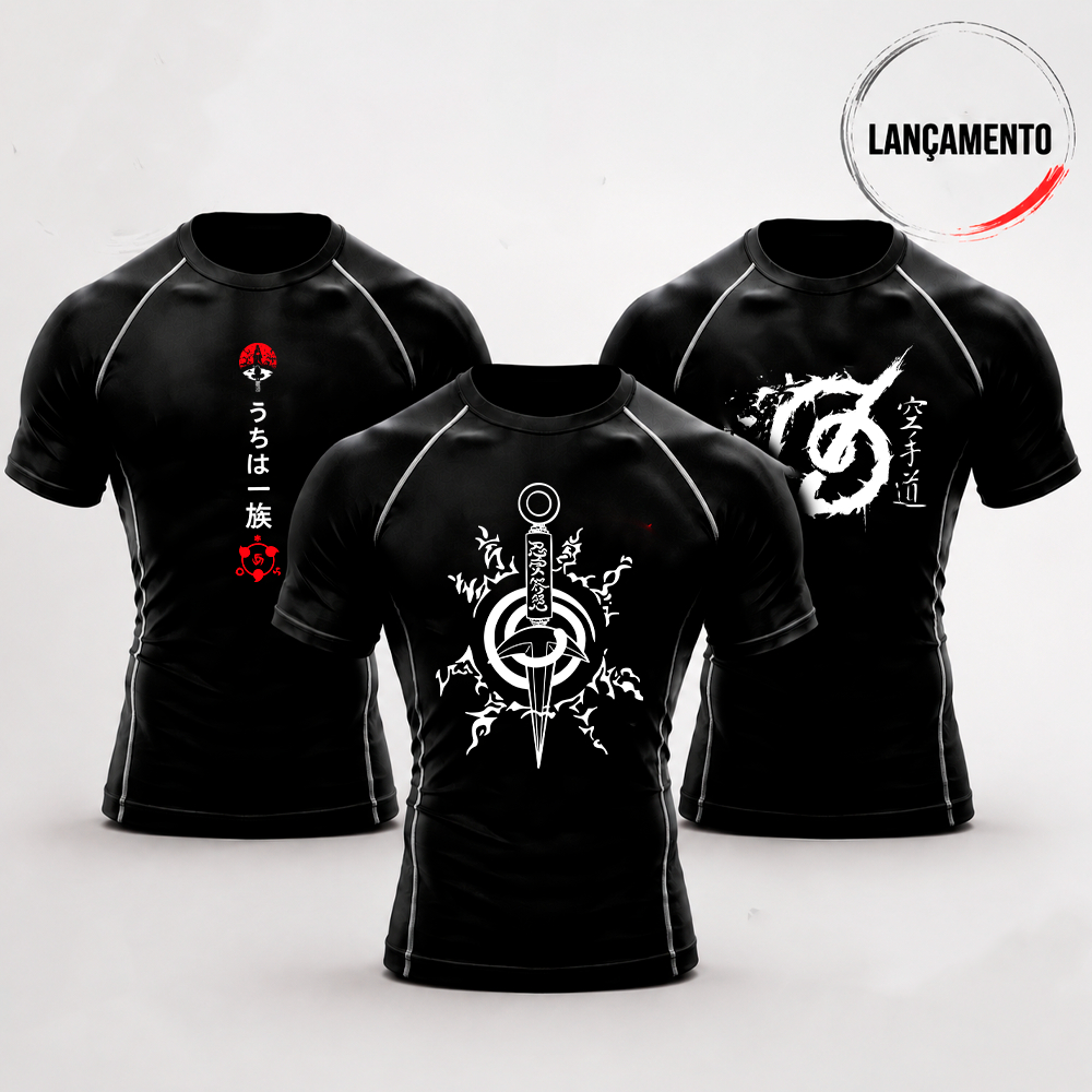 Camiseta Compressao Masculina Academia Treino Musculação Corrida Esportiva Naruto Anime Manga
