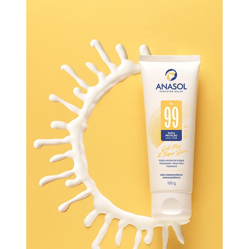Protetor Solar Anasol FPS 99 120g Toque Seco Oil Free Aloe Vera Todos Tipos de Pele · foto 2