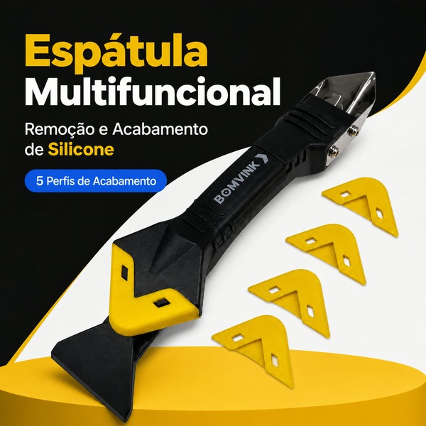 Espátula Profissional para Rejunte e Silicone - Função de Aplicação, Remoção e Retiificação | BOM-1570