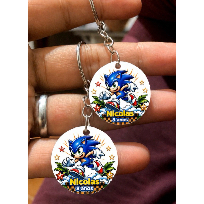 Chaveiro Infantil Personalizado em Resina 3cm | Lembrancinha Aniversário Festa Infantil com Nome e Tema