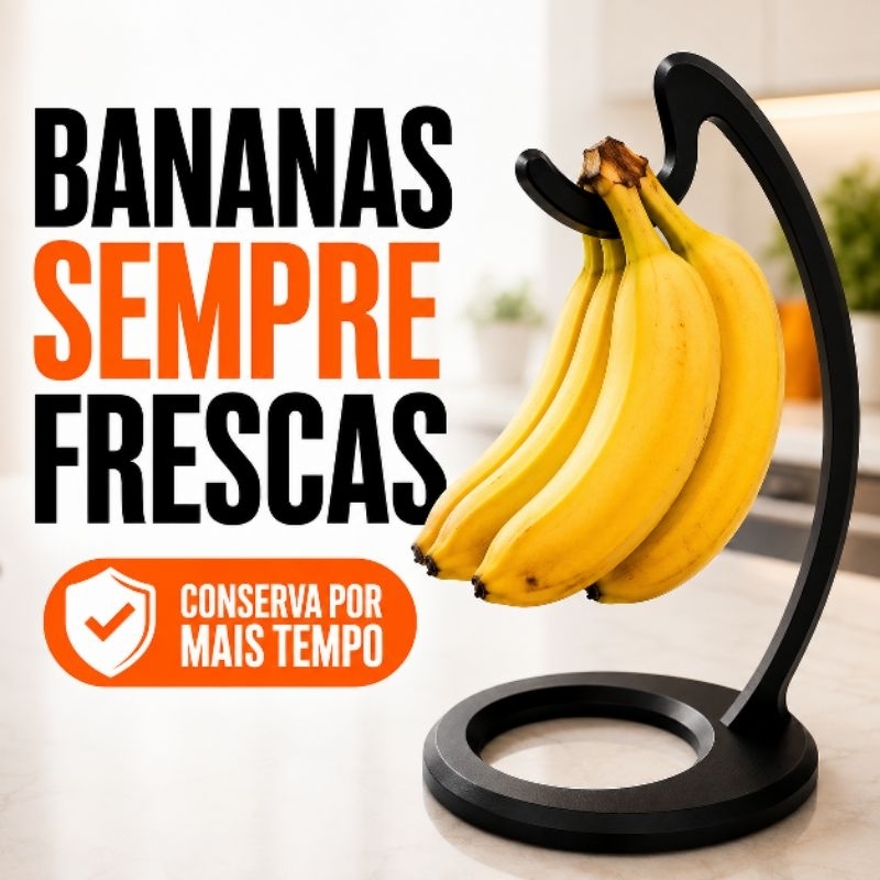 2 Suportes Para Bananas Fruteira de Mesa Porta Banana Gancho para Pendurar Bananas Organizador de Cozinha