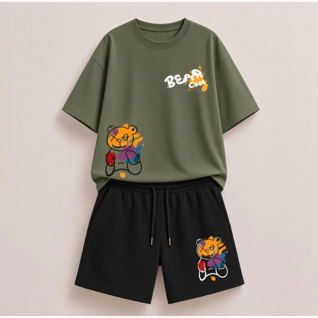 Conjunto infantil menino camiseta bermuda roupa infantil verão kit menino short camiseta criança