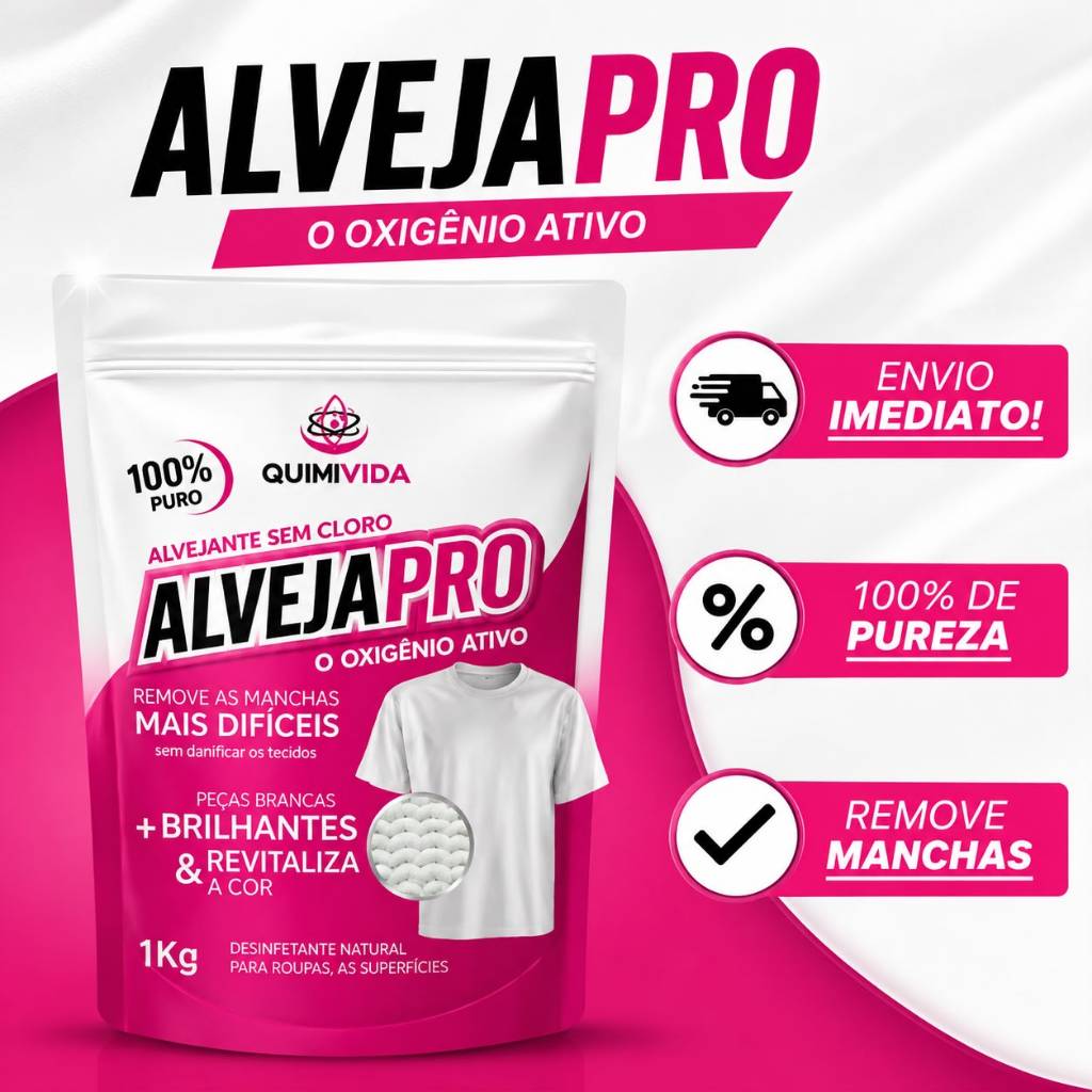 Alvejante Sem Cloro 1kg Alveja Pro | Percarbonato de Sódio 100% | Remove Manchas Difíceis
