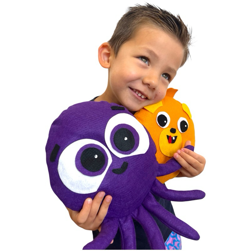 Polvo roxo e Doguito Fofo em Feltro / bolofofo/ festa de aniversário
