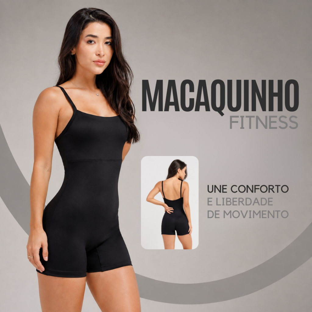Macaquinho Feminino Fitness Academia Corrida Modelador Zero Transparência Compressão Poliamida Premium