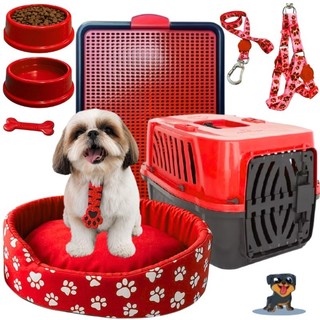 Kit Cachorro Completo Caixa de Transporte Cachorro Cama Pet Pequeno