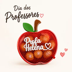Kit Lembrança Presente Dia dos Professores Maçã Personalizada Porta Doces Presentes Objetos