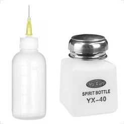 Kit Com 2 Dispensers 100ml e 50ml Para Líquidos Álcool Fluxo de Solda Precisão