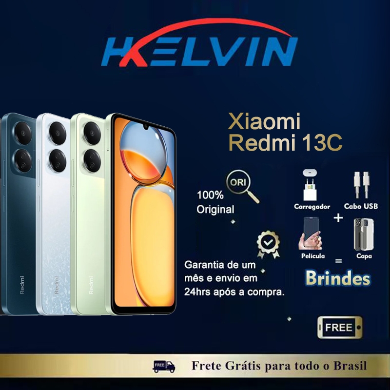 Xiaomi Redmi 13C 256GB 8 ram B Smartphone 4G Câmera 50MP Carregador 18W