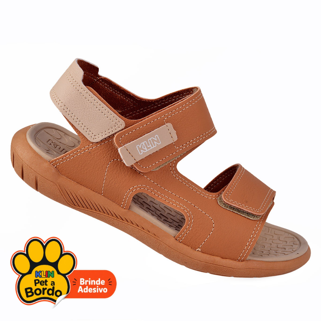 Papete Infantil KLIN Urban Menino Marrom Ajustável com Velcro - Conforto e Segurança