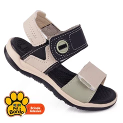 Papete Infantil Menino Casual Line Play KLIN - Preto/ Off White