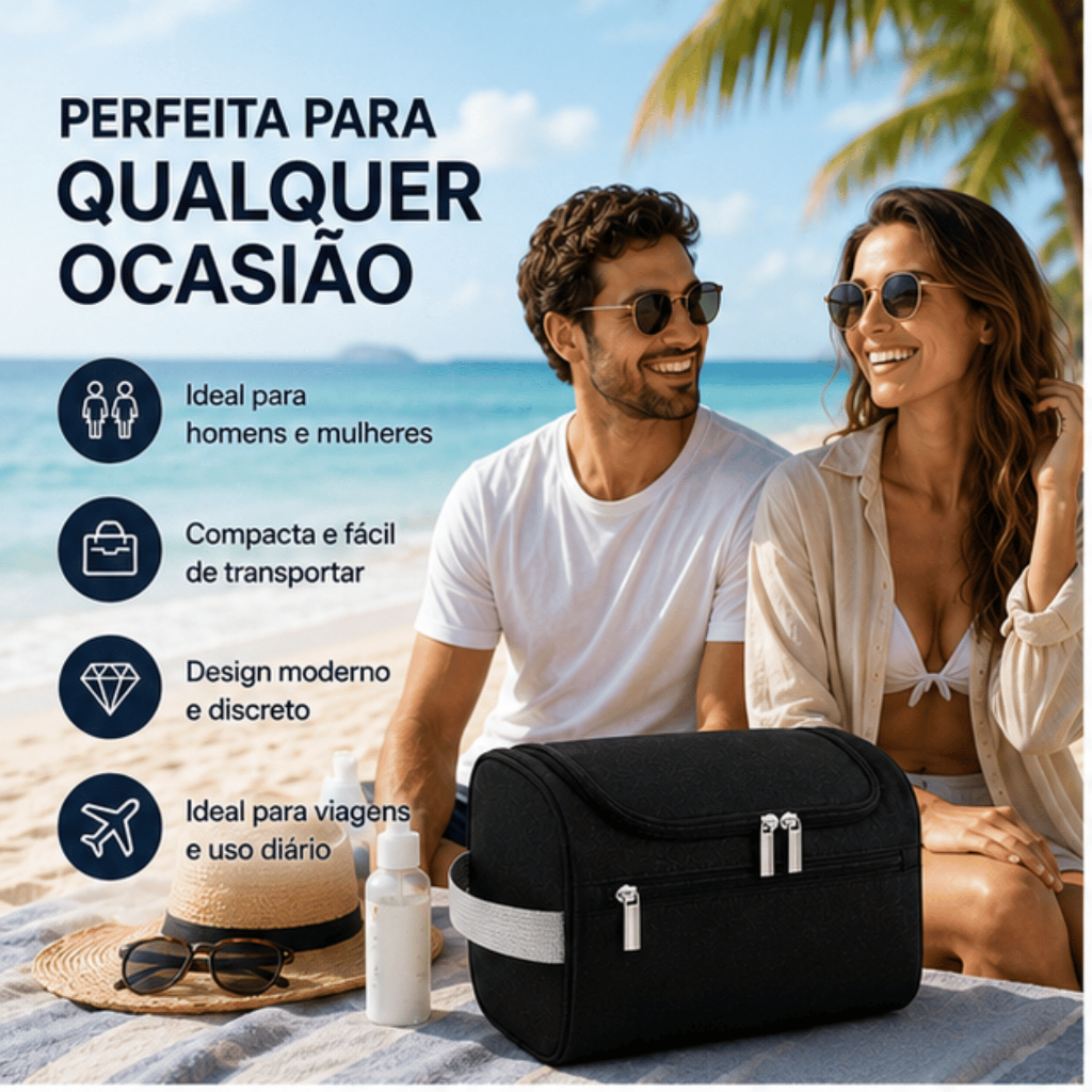 Bolsa Necessaire Multiuso Unissex Organizadora Viagem Academia Higiene Impermeável espaçosa — imagem 2 de 2