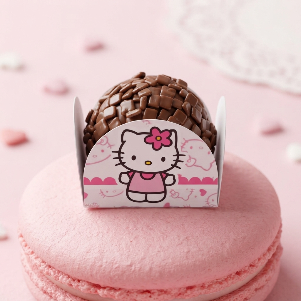 Forminha De Doce Personalizada Hello Kit | Kit Completo | Lembrancinha | Aniversário | Decoração