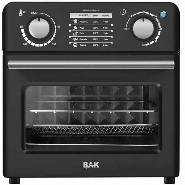 Fritadeira Elétrica BAK Air Fryer Oven BK-AO10L-127 1.000 Watts 10 Litros 110V Preta
