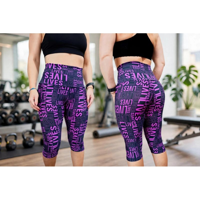 Calça legging corsário Capri cintura alta academia fitness lisa e estampada