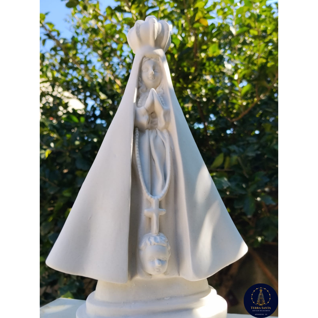 Nossa Senhora Aparecida 22 cm em Gesso Cru | Imagem Religiosa para Pintura, Artesanato e Decoração