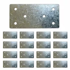 Kit 10 Placa Junção União Madeira Aço 6 Furos 80 X 40 Mm