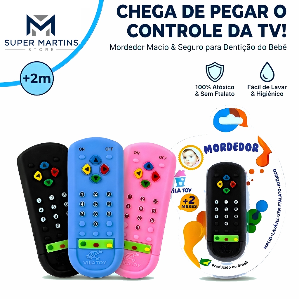 Mordedor Bebê Controle Remoto Silicone Macio Alívio Dentição Gengiva Infantil Atóxico Vila Toy