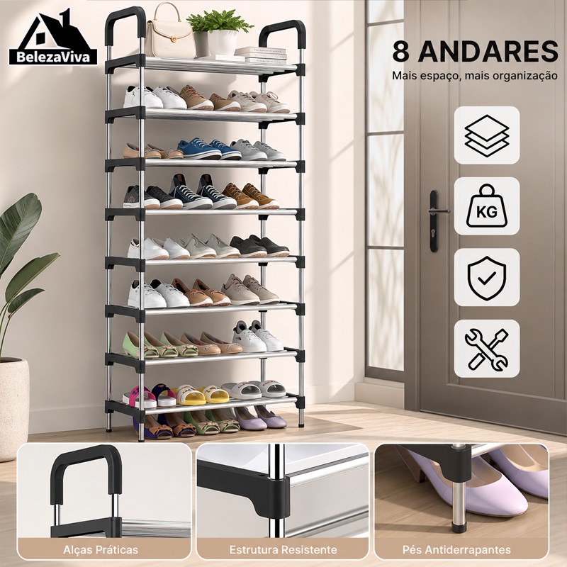 3-8 Andares Sapateira Multiuso Para Calçados Organizador Desmontável
