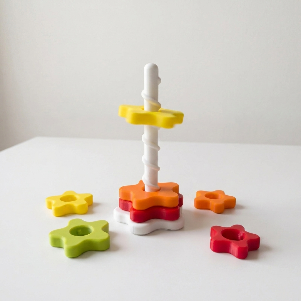 Brinquedo Infantil Didático Educativo Torre Espiral Giratória Interativo Montessori Coordenação
