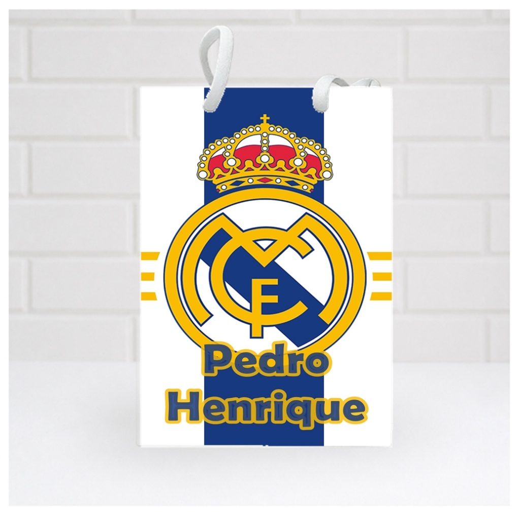 Sacolinha Personalizada Futebol Real Madrid  | Personalizados lembrancinhas mimos