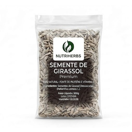 Semente de Girassol Pepita Sem Casca Crua 500g a 2kg.