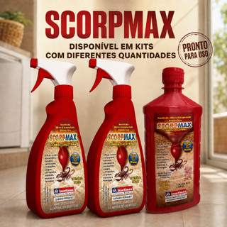 Mata Escorpião Scorpmax Unidade/Kit Spray 500ml Pronto Uso Baratas Aranha Pulga Carrapato