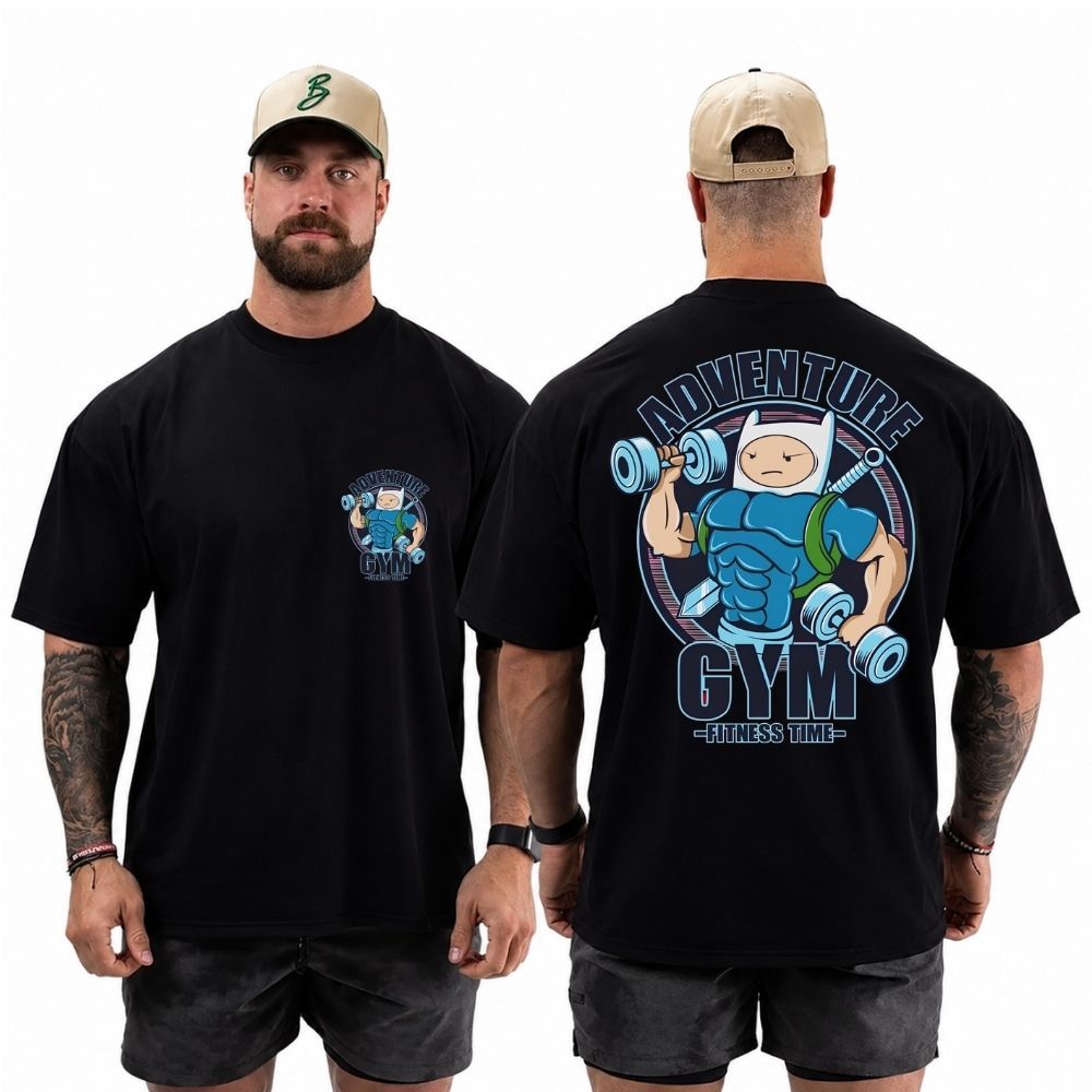 Camiseta Academia Masculina Oversized Algodão Bodybuilder Adventure Gym