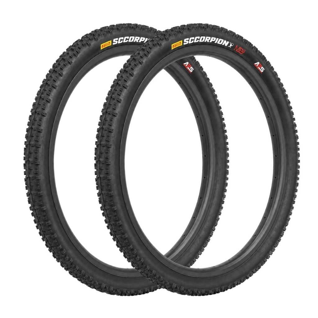 Par Pneus Bike Aro 29 29x2.0 Pirelli Scorpion MB3 Cravos Balão MTB Bicicleta