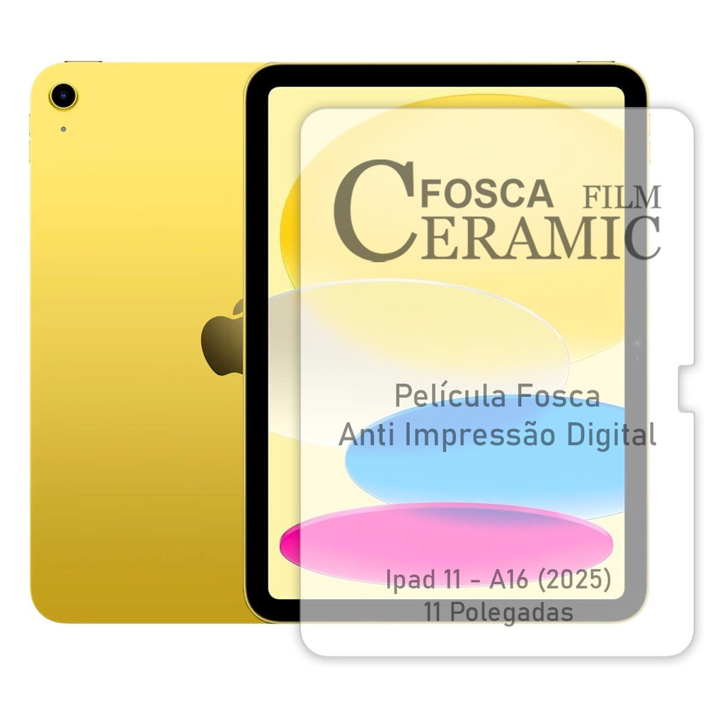Película protetora de tela fosca/HD de cerâmica resistente a impactos para iPad de 11ª geração (A16, 2025/air 11 M3)