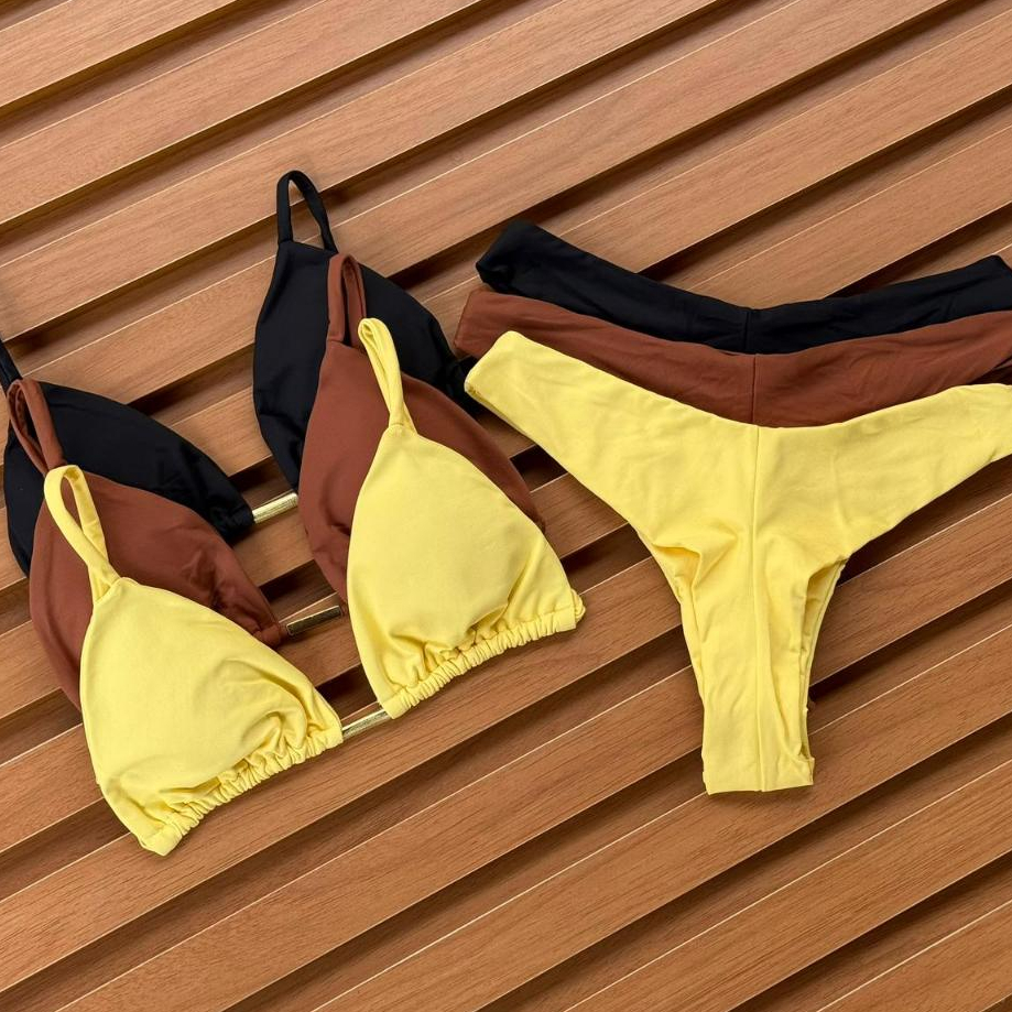 Kit 3 Biquínis Asa Delta Poliamida Alta Qualidade Não Desbota
