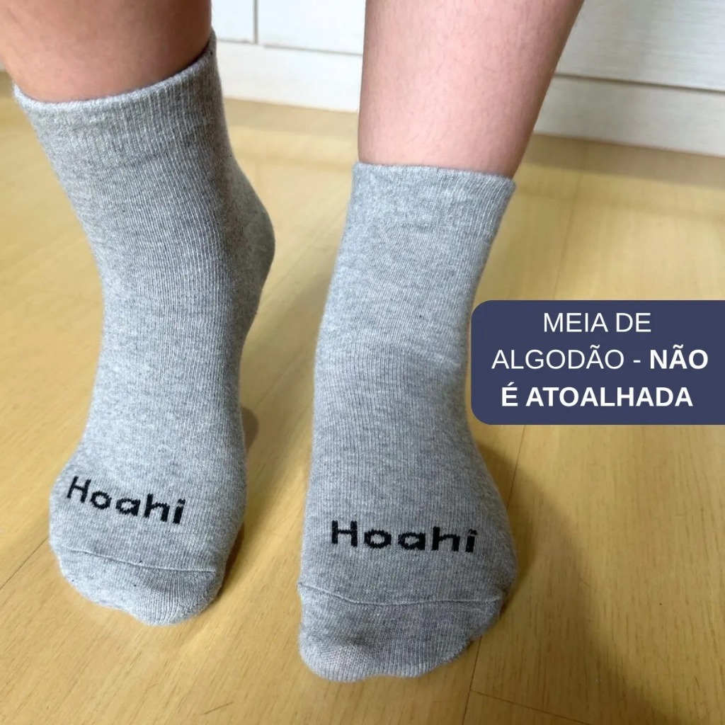 Kit 3 ou 6 Pares Meias Cano Médio Hoahi Cano Médio Algodão Unissex Elastano Confortáveis Sport — imagem 2 de 2