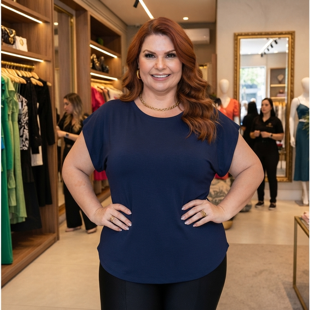 Blusa Plus Size Feminina Viscolycra Modelagem Confortável Até 52 Muscle Macia Elegante