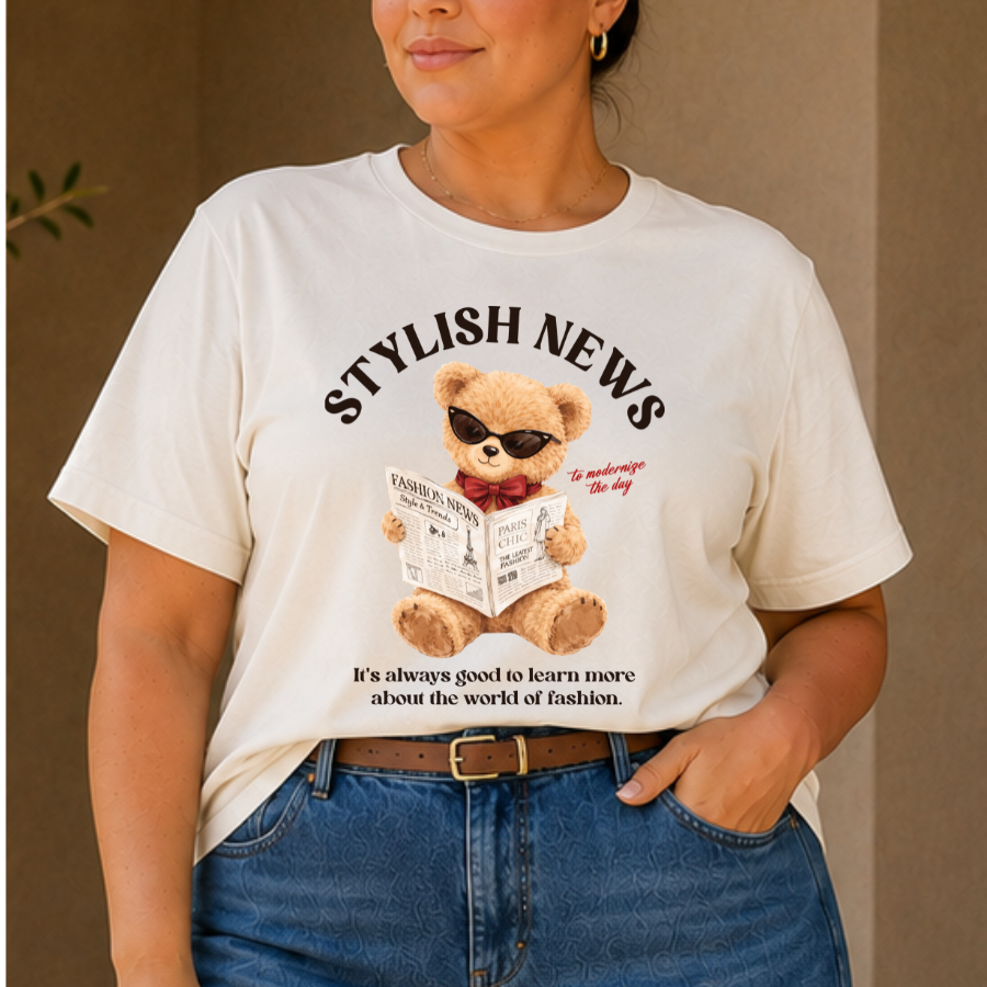 Camiseta Feminina Baby Look T-Shirt Estampada Manga Curta Algodão Moda Feminina Confortável Casual