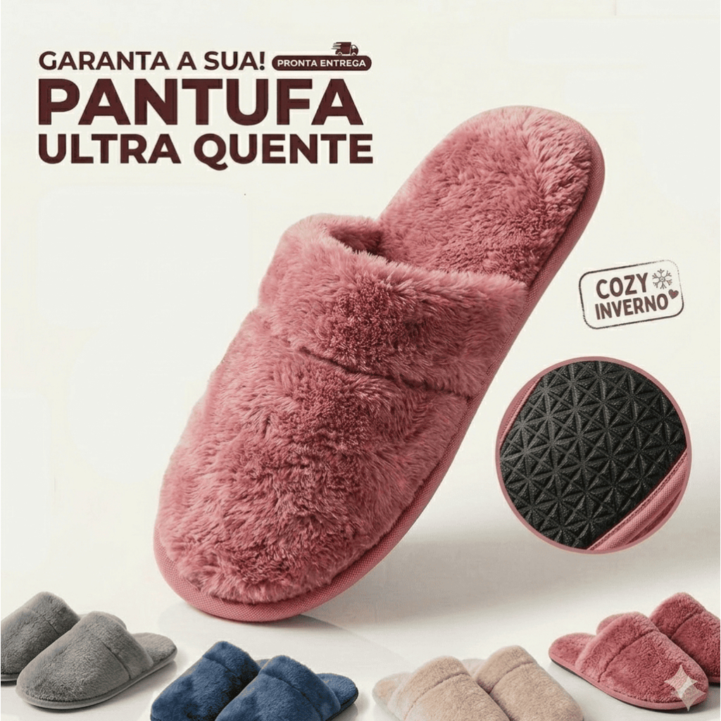 Pantufa Feminina Masculina Unissex Peluciado Antiderrapante Chinelo Confortável Pantufas