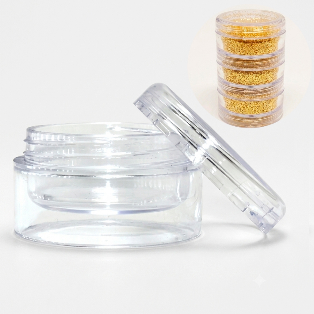 10 Potes Acrílico 4g Torre com Tampa Rosca para Glitter Maquiagem Cosméticos Sombra Creme Amostras