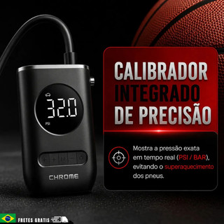 Mini Compressor De Ar Digital Portátil para Carro Moto Bicicleta com Calibrador Digital