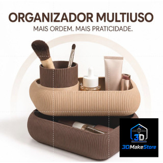 Organizador De Balcão Geral De Cosméticos Perfume Prateleira Multiuso 3 Compartimentos