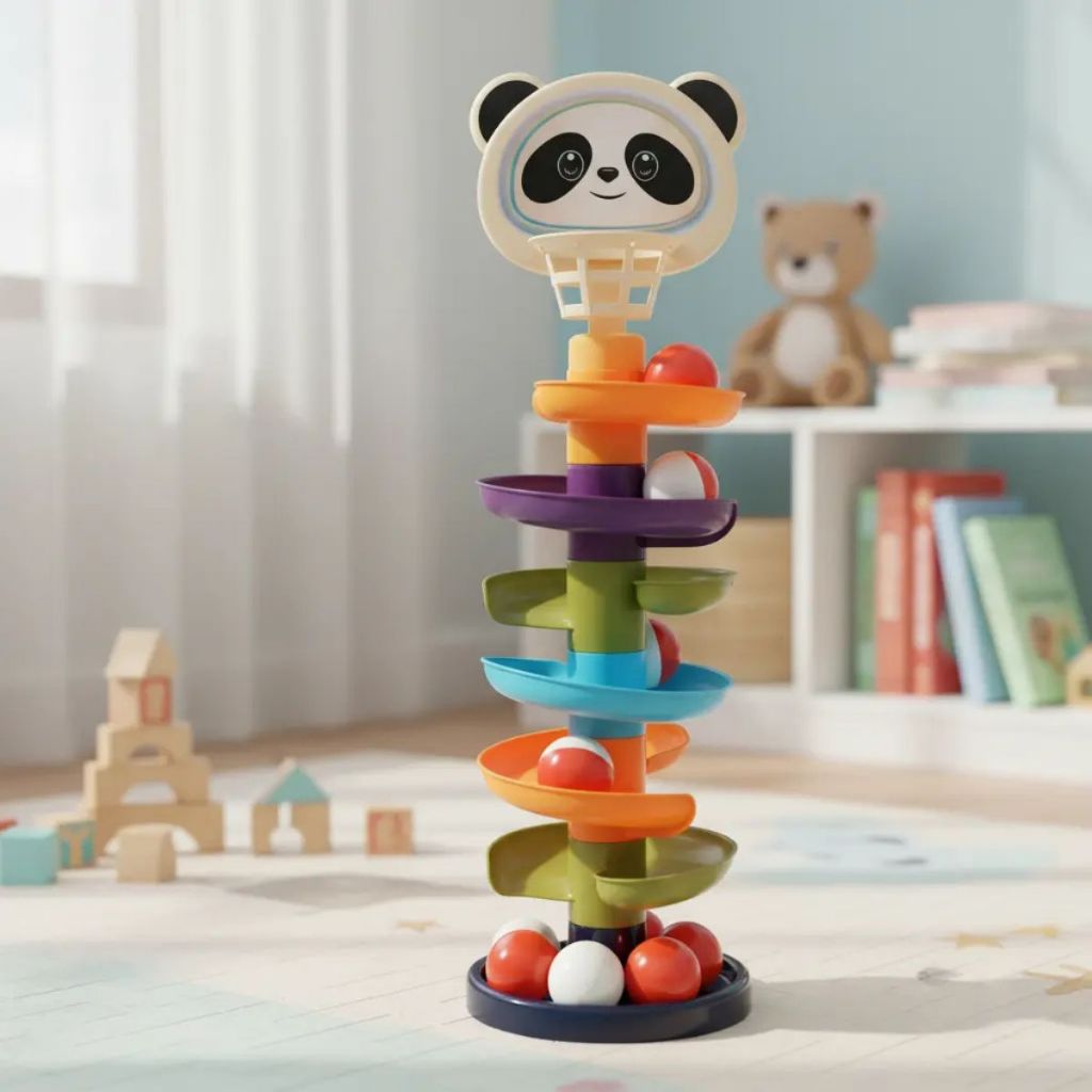 Torre Divertida 9 Potes Educação Infantil Montessori Brinquedos Bebê Raciocínio Força Equilíbrio
