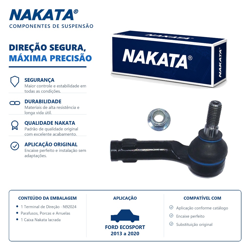 Terminal Direção Direito FORD ECOSPORT 2013 a 2020 NAKATA
