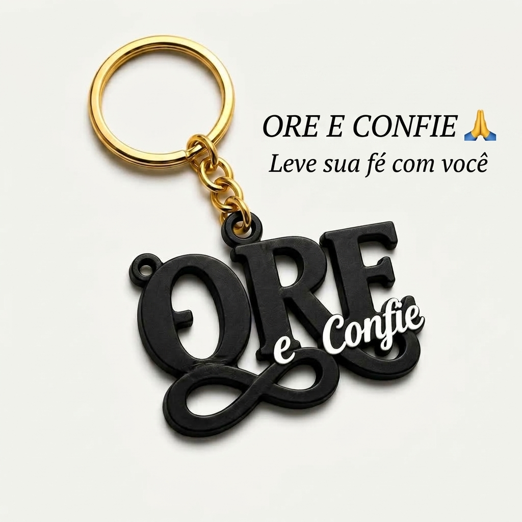 Chaveiro Ore e Confie Religioso Fé Presente Católico Mensagem de Fé Chaveiro Personalizado Decoração