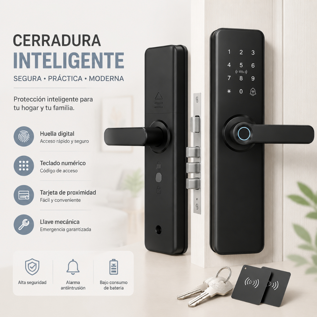 Fechadura Digital Biométrica 4 Modos Senha Cartão IC Chave Para Casa Hotel