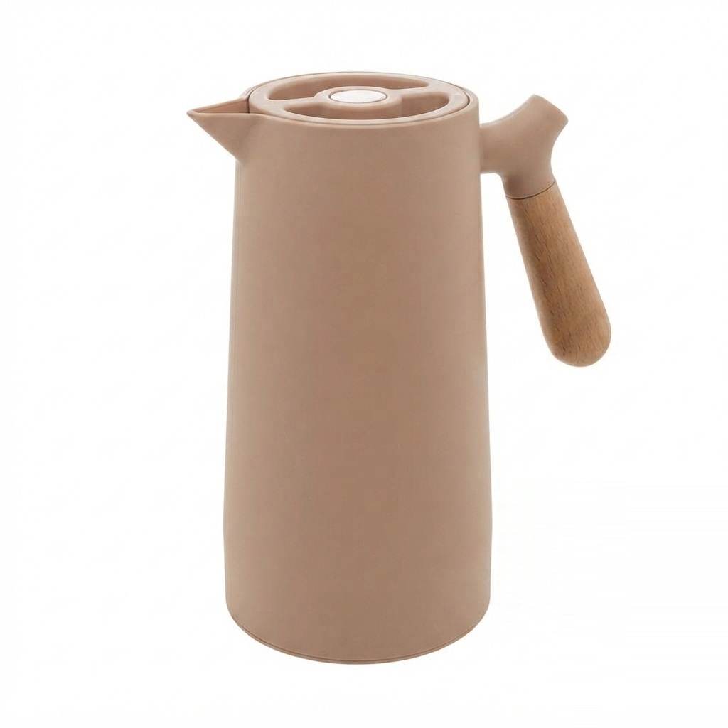 Garrafa Térmica de Plástico para Café/Chá C/Cabo de Madeira Nórdica Nude 1 Litro Wolff