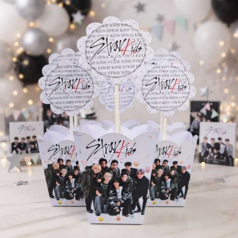 Cachepo - centro de mesa personalizado Stray kids k pop -Lembrancinhas-Pegue e Monte