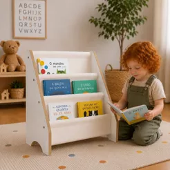 Estante Infantil Montessori mini em MDF Branco Rack Porta Livros Organizador Livreiro Montessoriano Quarto Infantil