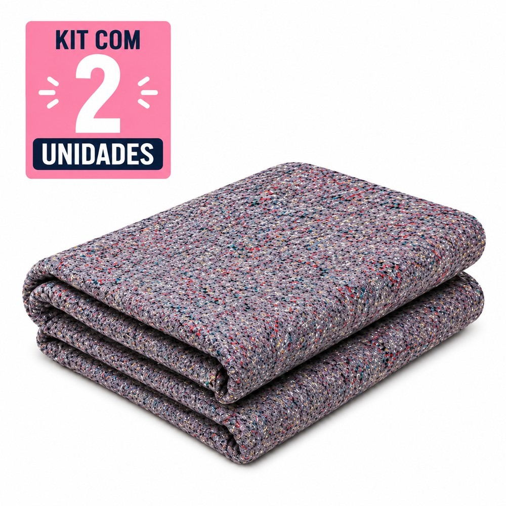 Kit 2 Cobertores Manta Casal Doação Popular Grosso 1,60m x 1,90m Cobertor Calorim