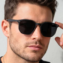 Óculos de Sol Tulum Preto Fosco Hexagonal Premium Flexível Retrô Oldstyle uv400 Feminino Masculino