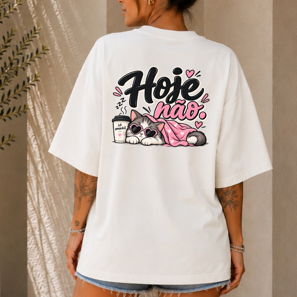 Camiseta Oversized Feminina Estampada Streetwear T-Shirt 100% Algodão Manga Larga Confortável Moda