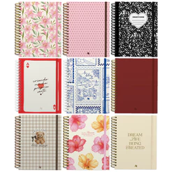 Planner Anual A5 Visão Horizontal Básico Reposicionável 90g/m² Não Datado + Adesivos e Marca Página